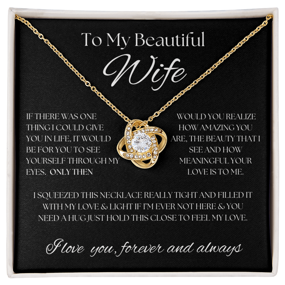 To My Wife Necklace & Pendant with heartfelt message in Luxury Box