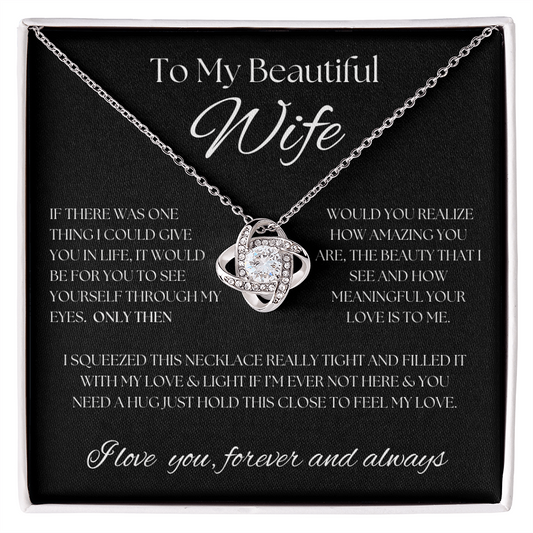 To My Wife Necklace & Pendant with heartfelt message in Luxury Box