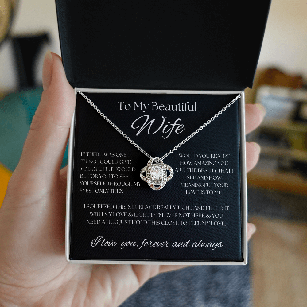 To My Wife Necklace & Pendant with heartfelt message in Luxury Box