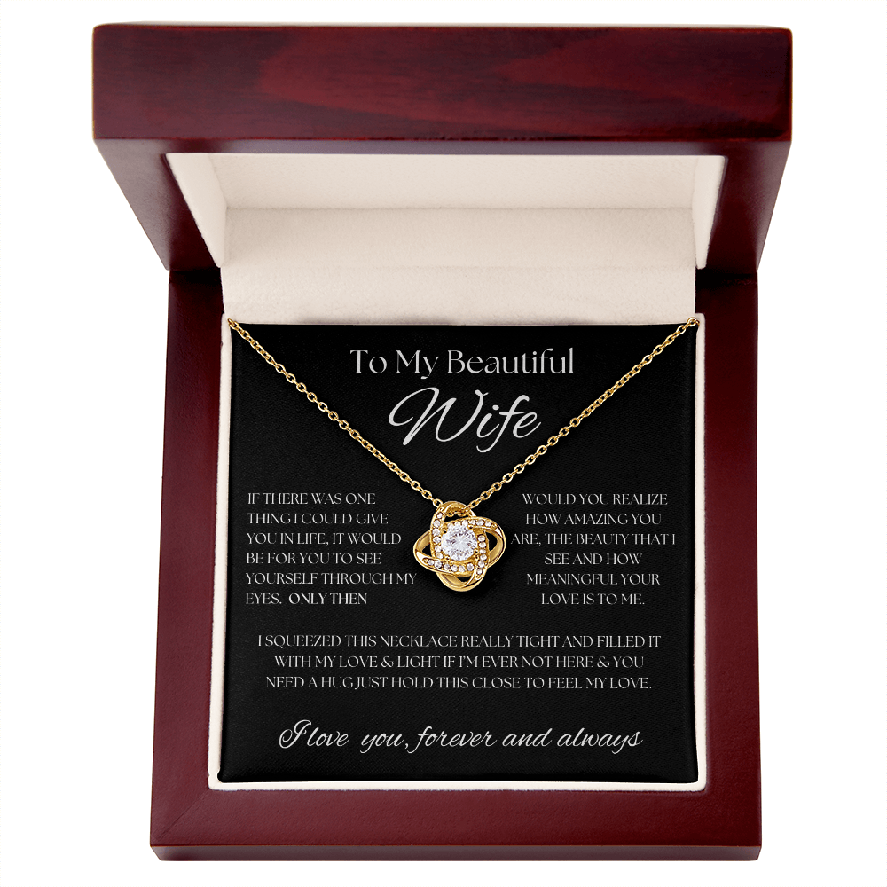 To My Wife Necklace & Pendant with heartfelt message in Luxury Box