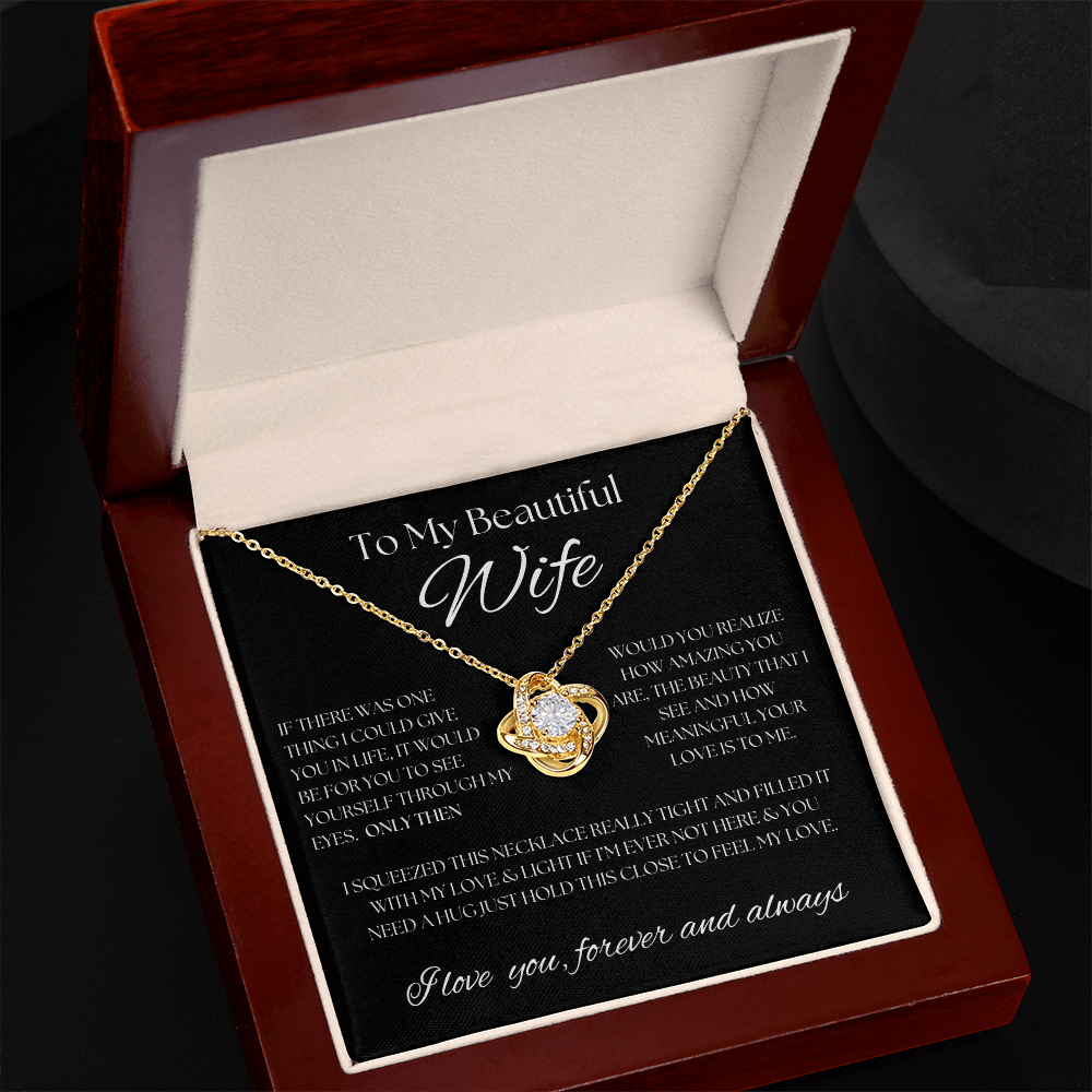 To My Wife Necklace & Pendant with heartfelt message in Luxury Box