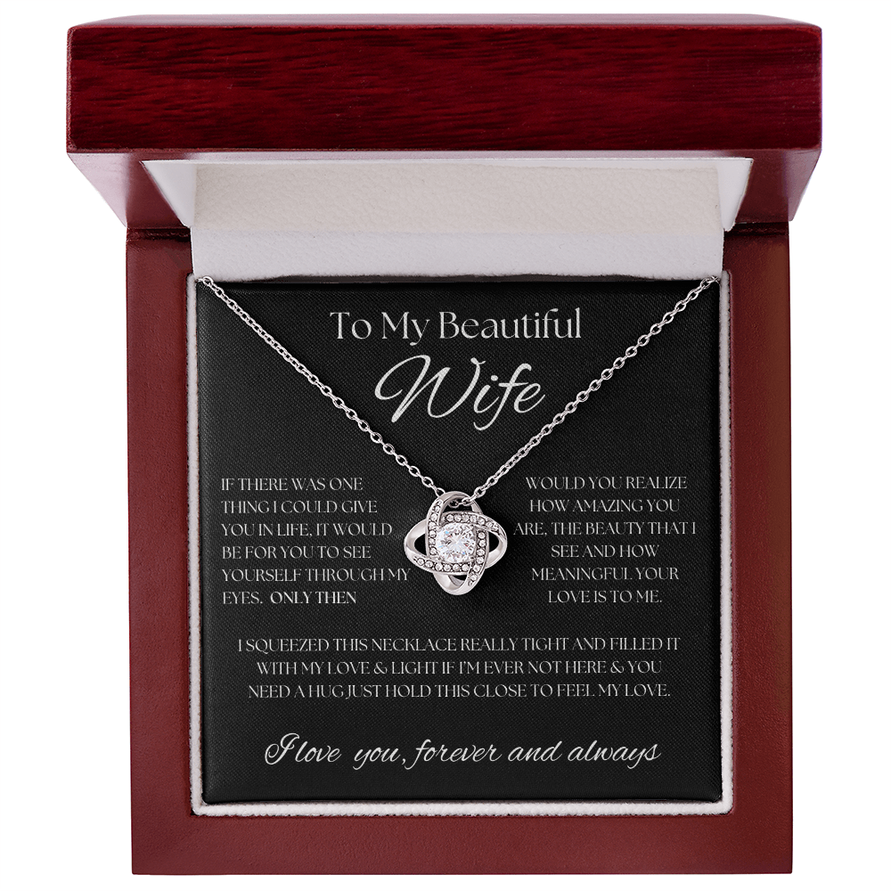 To My Wife Necklace & Pendant with heartfelt message in Luxury Box